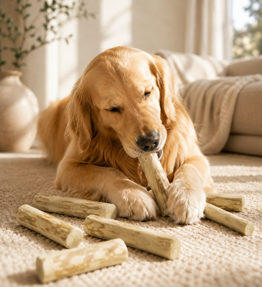 TimberChew™ | Natural Coffee Wood Dog Chew Stick